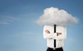 Man with head in the clouds Royalty Free Stock Photo