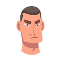 Man Head with Frown as Facial Expression Vector Illustration Royalty Free Stock Photo