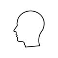 Human head profile outline illustration