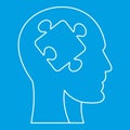 Man head silhouette with puzzle piece icon Royalty Free Stock Photo
