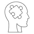 Man head silhouette with puzzle piece icon Royalty Free Stock Photo