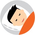 Man head sleep pillow avatar icon vector illustration