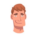 Man Head with Smirk as Facial Expression Vector Illustration Royalty Free Stock Photo