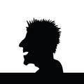 Man head vector art silhouette Royalty Free Stock Photo