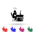 Man headache multi color icon. Simple glyph, flat vector of gamer icons for ui and ux, website or mobile application