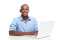 Man with headphones. Call center operator Royalty Free Stock Photo