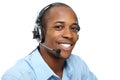 Man with headphones. Call center operator Royalty Free Stock Photo