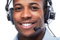 Man with headphones. Call center operator Royalty Free Stock Photo