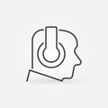 Man in Headphones linear icon. Sound Producer vector sign