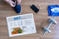 Man Healthy fitness Lifestyle Diet food eating nutrition facts Royalty Free Stock Photo