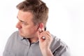 Man with hearing aid Royalty Free Stock Photo