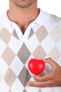 Man with heart-shaped box Royalty Free Stock Photo