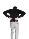 Man with heavy back pain. Royalty Free Stock Photo