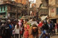 Man with heavy burden in Kathmandu, Nepal