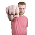 Man held out his hand with fist Royalty Free Stock Photo