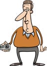 Man and hidden camera cartoon Royalty Free Stock Photo