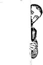 Man hiding behind placard Sketch vector Sketch vector Royalty Free Stock Photo
