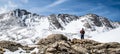 Man Hiker Overlooking Mount Evans Summit - Colorado