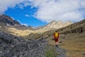 A man hikes towards Lago MarborÃÂ© Royalty Free Stock Photo