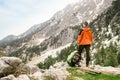 Man hiking with backpack high on Lycian Way