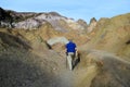 Man Hiking Death Valley's Colorful Artists Palette