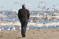 Man hiking at Katwijk aan Zee