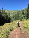 A man hiking in Little Watter Trail