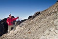 Man hiking in a mountain Royalty Free Stock Photo