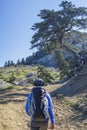 Man hiking at the mountain