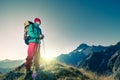 Man hiking mountains Royalty Free Stock Photo