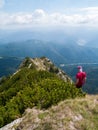 Man hiking in the mountains Royalty Free Stock Photo