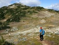 Man Hiking Towards Piccola Summit Royalty Free Stock Photo