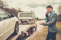 Man and his broken car Royalty Free Stock Photo