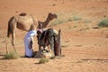 A man and his camel Royalty Free Stock Photo