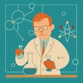 A man in his laboratory science reasercher Royalty Free Stock Photo