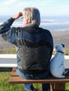 Man and his little dog Royalty Free Stock Photo