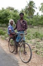 A man and his mother on the roadside near Keerimalai in the northern Sri Lankan region of Jaffna.
