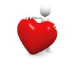 Man hold a big heart Royalty Free Stock Photo