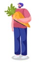 Man Hold and Carry Large Carrot, Organic Vegetable