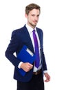 Man hold clipboard Royalty Free Stock Photo