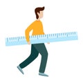 Man hold measurement ruler Flat illustration