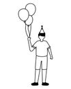 man holding balloons birthday celebration Royalty Free Stock Photo