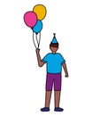 man holding balloons birthday celebration Royalty Free Stock Photo