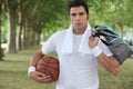 Man holding a basket ball