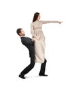 Man holding beautiful yelling woman Royalty Free Stock Photo