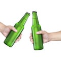 A man holding Beer bottle isolated on white background Royalty Free Stock Photo