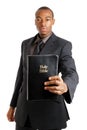 Man holding a bible showing commitment Royalty Free Stock Photo