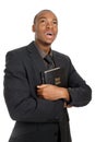Man holding a bible showing commitment Royalty Free Stock Photo