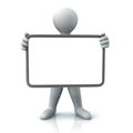 Man holding blank board Royalty Free Stock Photo