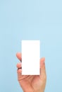 Man holding blank business card  mock-up Royalty Free Stock Photo